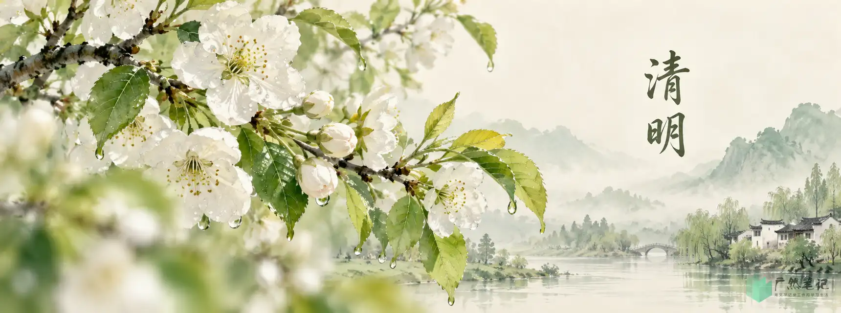 清明 Banner B版|花木物候特写|1720×640