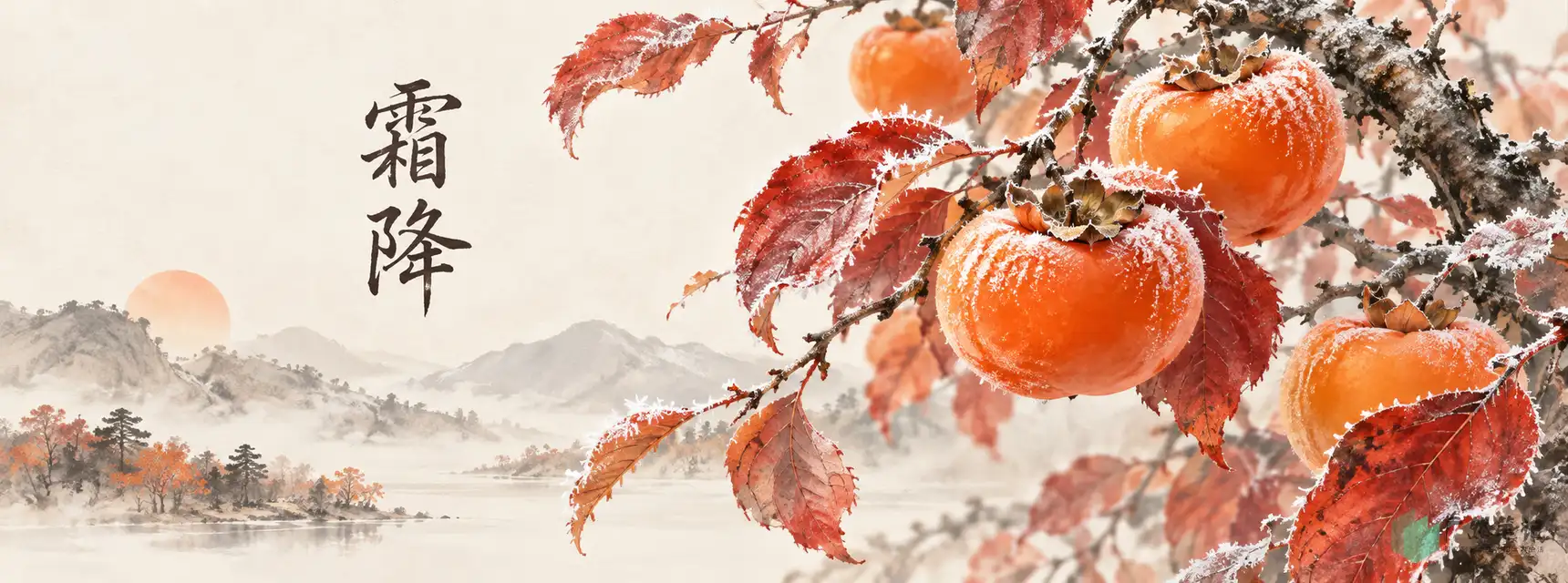 霜降 Banner B版|花木物候特写|1720×640
