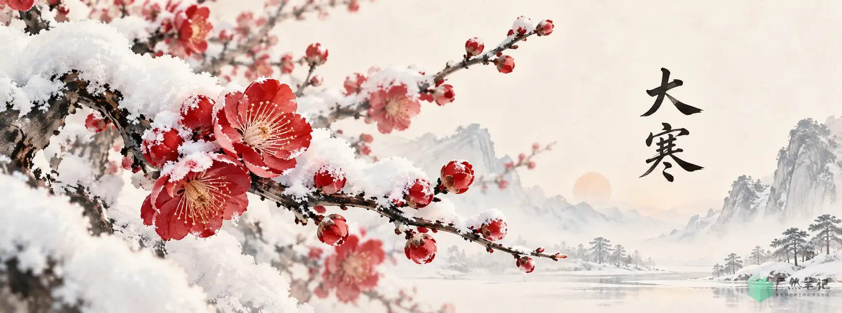 大寒 Banner B版|花木物候特写|1720×640